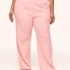 Riley Rib Lounge Pant Plus Pink -Fashion Lingerie Store full 2075