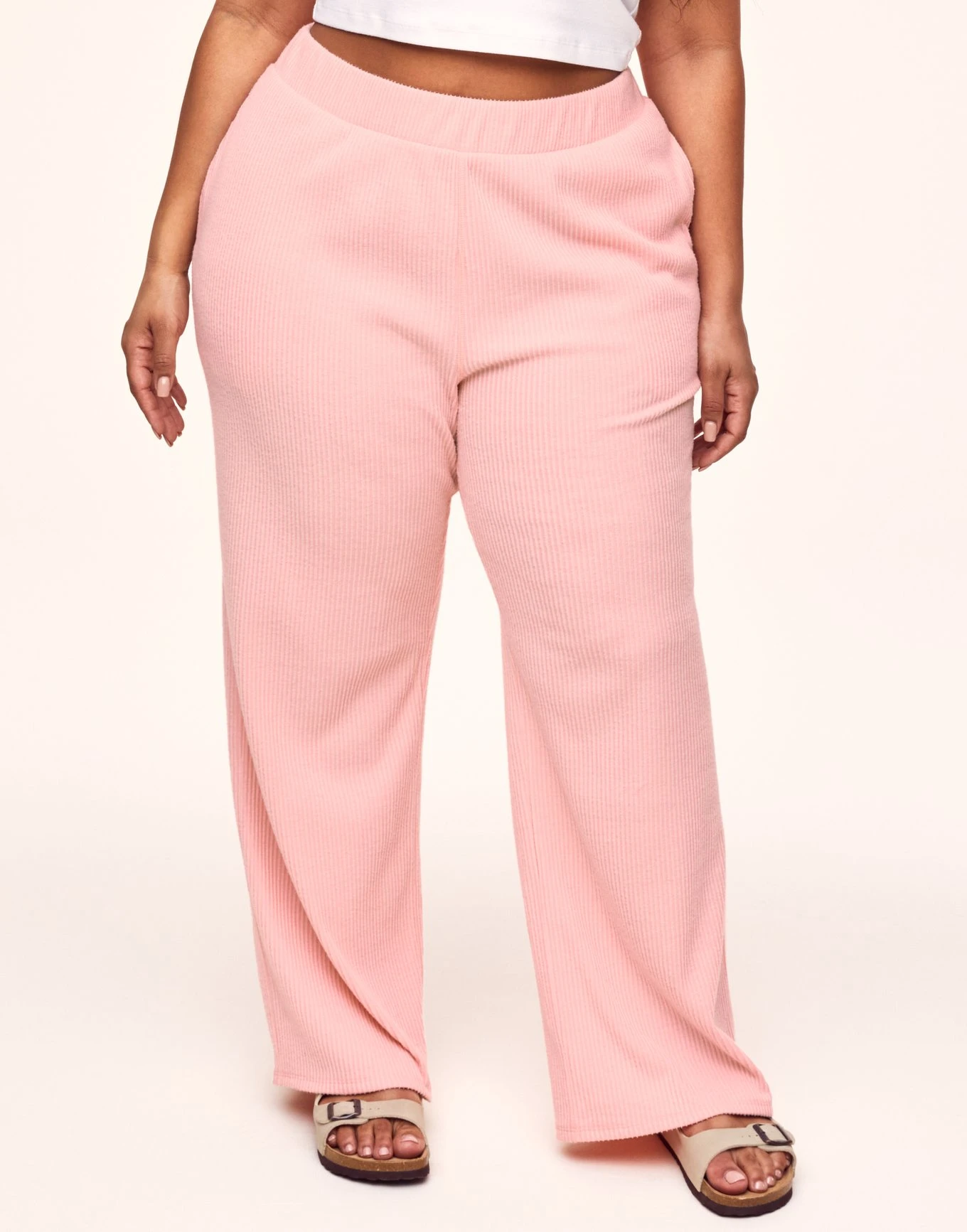 Riley Rib Lounge Pant Plus Pink 3 Riley Rib Lounge Pant Plus Pink