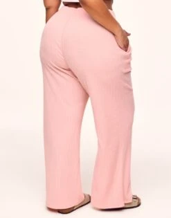Riley Rib Lounge Pant Plus Pink 8 Riley Rib Lounge Pant Plus Pink -Fashion Lingerie Store full 2077