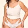 Kaia Solo Cheeky Plus White -Fashion Lingerie Store full 2234
