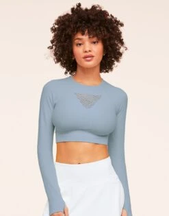Shannon Seamless Crop Blue